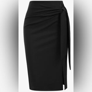 Black Pencil Skirt M Knee Length Bow Tie Office | Career | Workwear Capsule